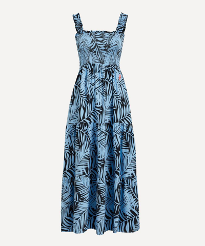 Scamp & Dude Black And Blue Tropical Maxi-sundress