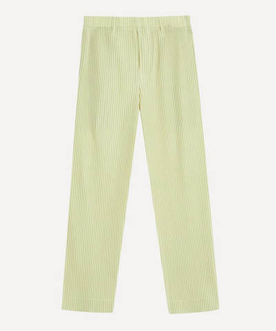 Issey Miyake Ns Sour Green Mc November Relaxed-fit Straight-leg Knitted Trousers In Yellow & Orange