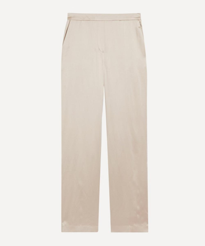 Joseph Silk Satin Tova Trousers In Cobble Stone