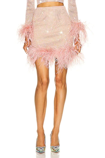 Santa Brands Feathers Skirt In Blush