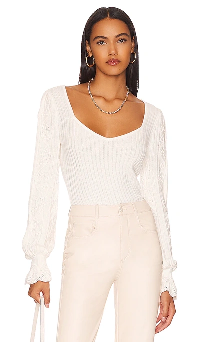 Paige Europa Organic Cotton Blend Rib Jumper In Ivory