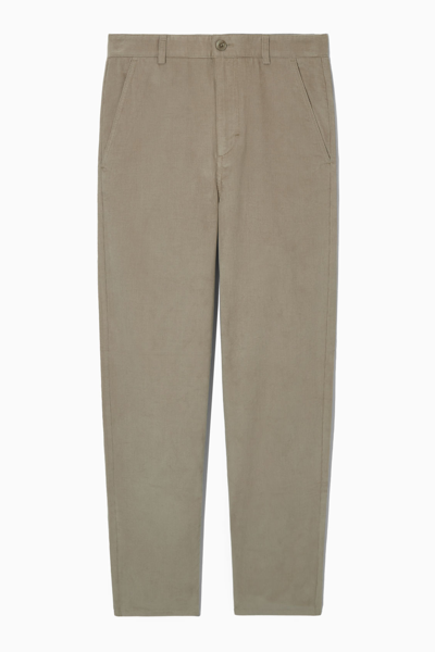 Cos Straight-leg Corduroy Chinos In Brown