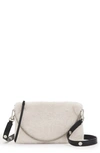 Allsaints Eve Genuine Shearling Crossbody Bag In Arran Ecru