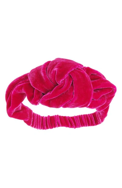 L Erickson Knotted Head Wrap In Fuchsia