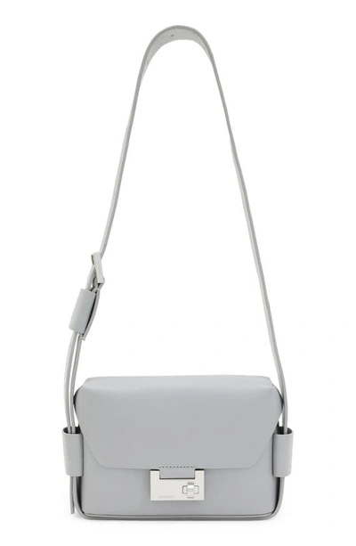 Allsaints Frankie Leather Crossbody Bag In Cement Gray