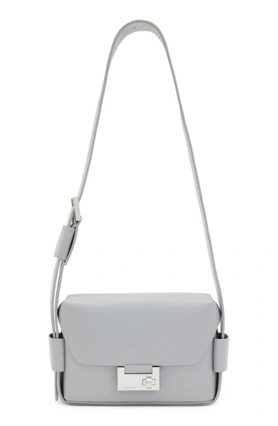 Allsaints Frankie Leather Crossbody Bag In Cement Grey