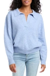 Karen Kane Polo Sweater In Light Blue