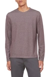 Vince Men's Stripe Long-sleeve Crewneck T-shirt In Grey Beet Root