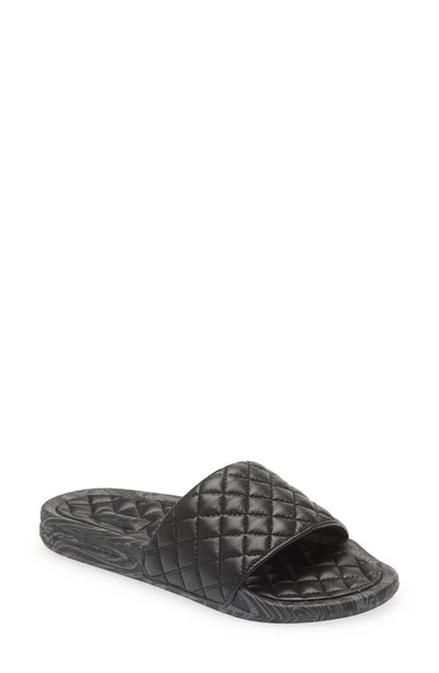 Apl Athletic Propulsion Labs Lusso Quilted Slide Sandal In Black / Anthracite / Marble