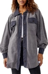 Free People Ruby Fleece Shirt Jacket In Incense