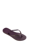 Havaianas Slim Sparkle Flip Flop In Aubergine