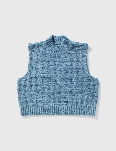 Maison Margiela Blue Mock Neck Sweater Vest