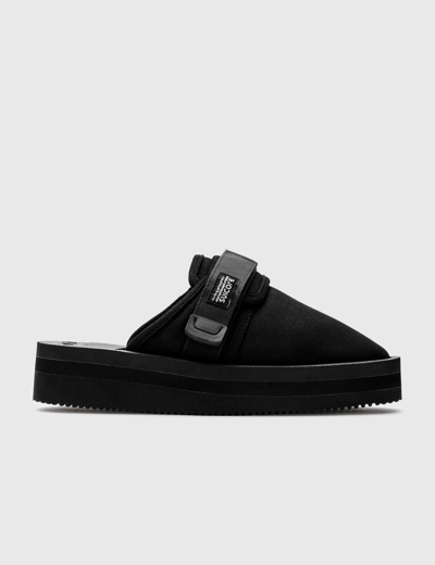 Suicoke Zavo-vpo Touch-strap Sandals In Black
