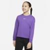 Nike Sportswear Essential Big Kids' (girls') Long-sleeve T-shirt In Purple