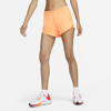 Nike Aeroswift Pleated Neon Stretch-shell Shorts In Orange