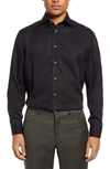Jack Victor Chambray Button-up Shirt In Black