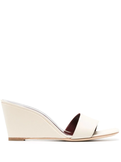 Staud Billie Leather Espadrille Wedge Sandals In Neutrals