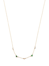 Adina Reyter 14k Yellow Gold Amigos Station Emerald Diamond Necklace In Yellow Gold