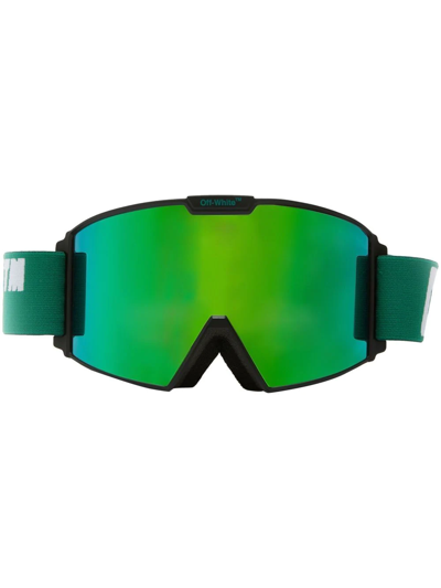 Off-white Mirrored-lens Ski Googles In Grün