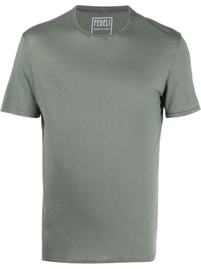 Fedeli Short-sleeve Cotton T-shirt In Green