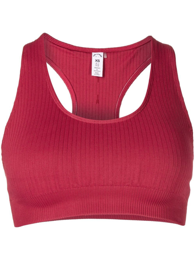 The Upside Anna Ribbed Stretch-knit Sports Bra In Red
