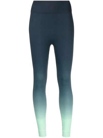 The Upside Seamless Gradient-effect Leggings In Blue