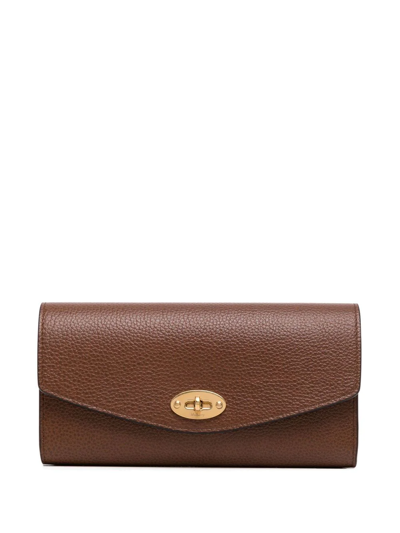 Mulberry Grained-leather Twist-lock Purse In Brown