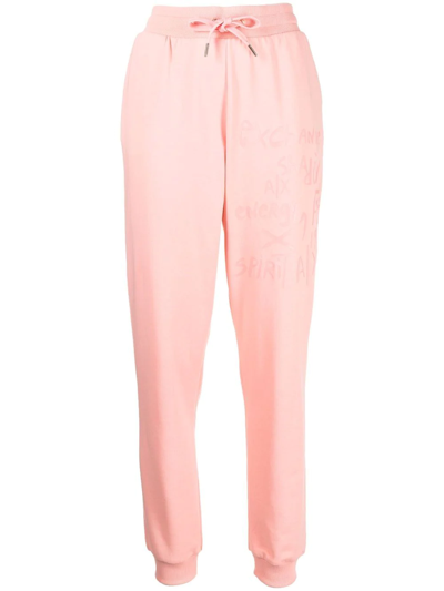 Armani Exchange Graphic Print Cuffed Track Pants In Rosa