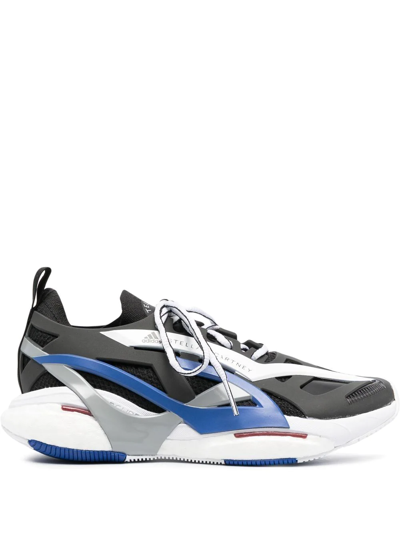 Adidas By Stella Mccartney Asmc Solarglide Cutout Runner Sneakers In Cblack Poblue Ftwwht