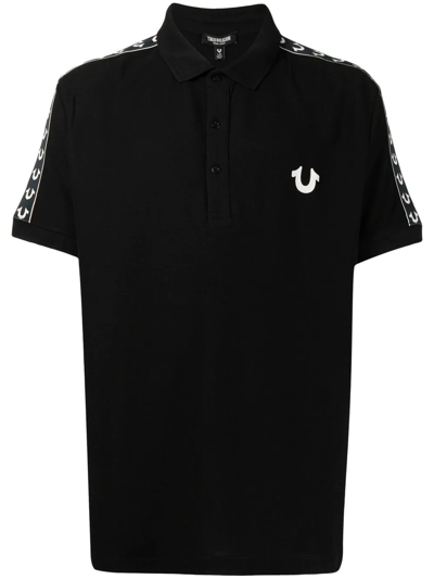 True Religion Men's Short Sleeve Damask Polo Shirt In Black