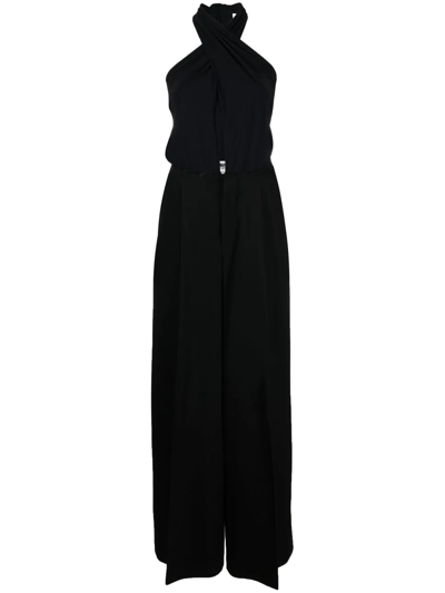 Mm6 Maison Margiela Cut-detail Tailored Jumpsuit In Schwarz