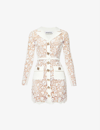 Self-portrait Magnolia Collared Lace Mini Dress In White