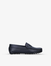 PAPOUELLI PAPOUELLI BOYS NAVY KIDS FELIX LEATHER MOCCASINS 7-9 YEARS,55461666