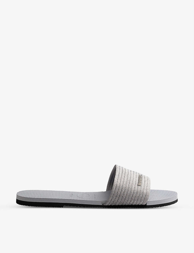 Havaianas You Malta Striped Woven Sandals In Ice Grey