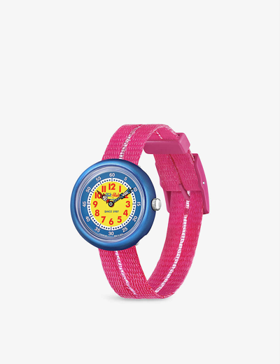 Flik Flak Kids' Fbnp190 Retro Pink Bio-sourced Plastic And Recycled Pet-blend Watch