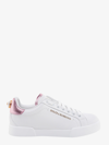 Dolce & Gabbana Portofino Leather Low-top Sneakers With Lateral Lettering Logo In White