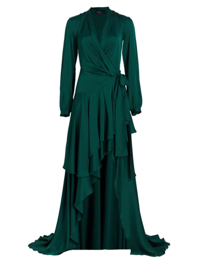 Patbo Ruffled High-low Maxi Dress In Prussian Green
