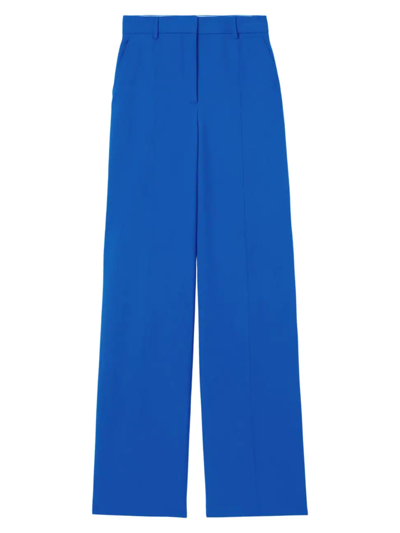 Burberry Laurel High-waisted Wide-leg Pants In Deep Marine Blue