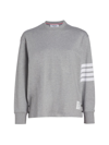 Thom Browne 4-bar Long-sleeve Cotton Jersey Ruby T-shirt In Light Grey