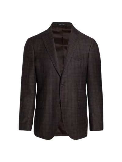Saks Fifth Avenue Collection Classic Plaid Sportcoat In Java