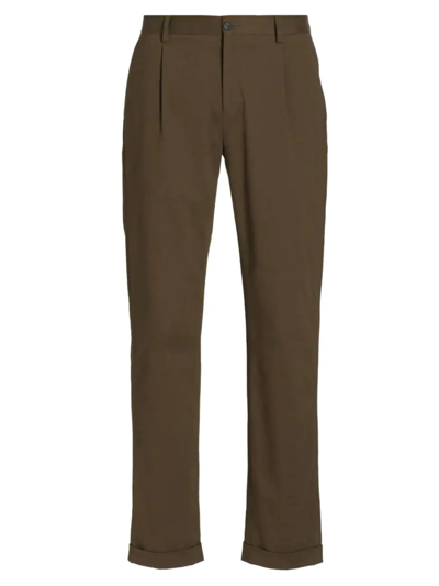 Saks Fifth Avenue Collection Pleated Tapered Pant In Olive
