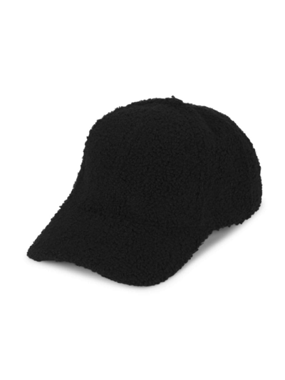 Hat Attack Faux Sherpa Baseball Cap In Black