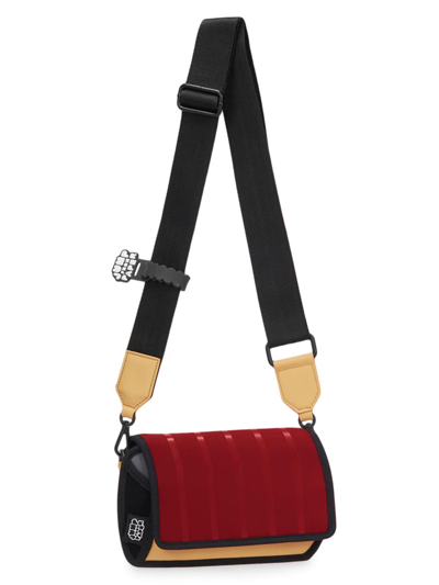 Jump From Paper Outer Stripe Crossbody Bag In Red