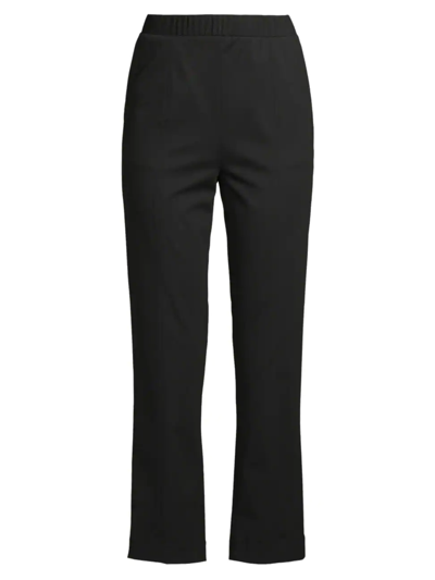 Misook Plus Size Straight-leg Knit Pull-on Pants In Black