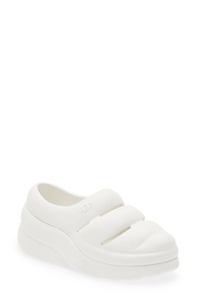 Ugg Sport Yeah Ribbed Clogs In White