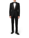 Tom Ford Satin-trimmed Wool And Silk Pant Suit In Black