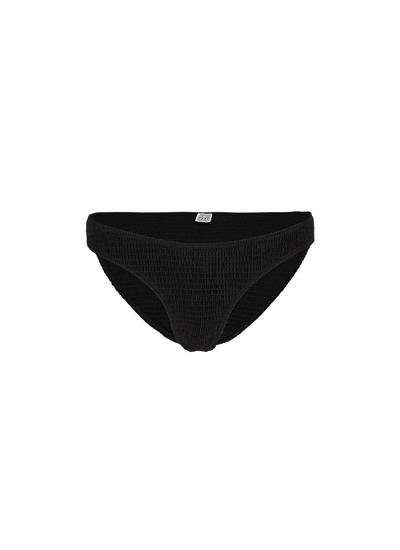 Totême Smocking-appliqued Bikini Bottom In Black