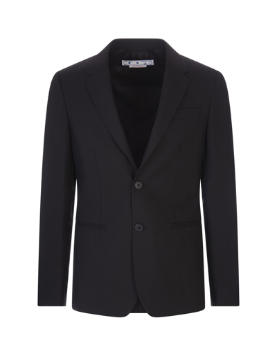 Off-white Corporate Single-breasted Blazer In Black/white