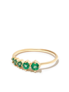 ADINA REYTER 14KT YELLOW GOLD GRADUATED EMERALD RING