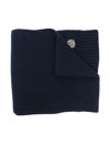 Stone Island Ribbed Knit Scarf In Blue